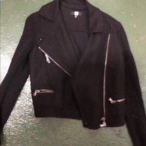 Black wool “motorcycle jacket” saks fifth avenue